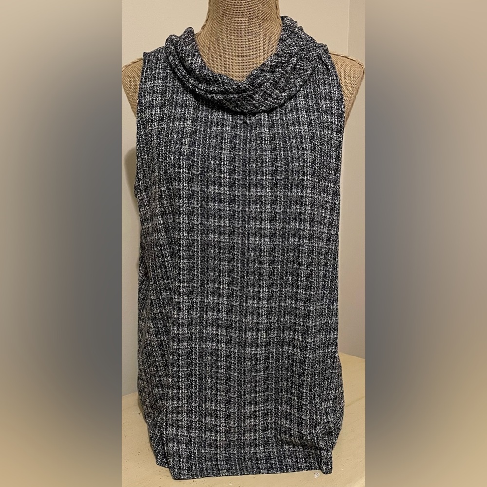 J. Jill Wearever Black & White Cowl Neck Top